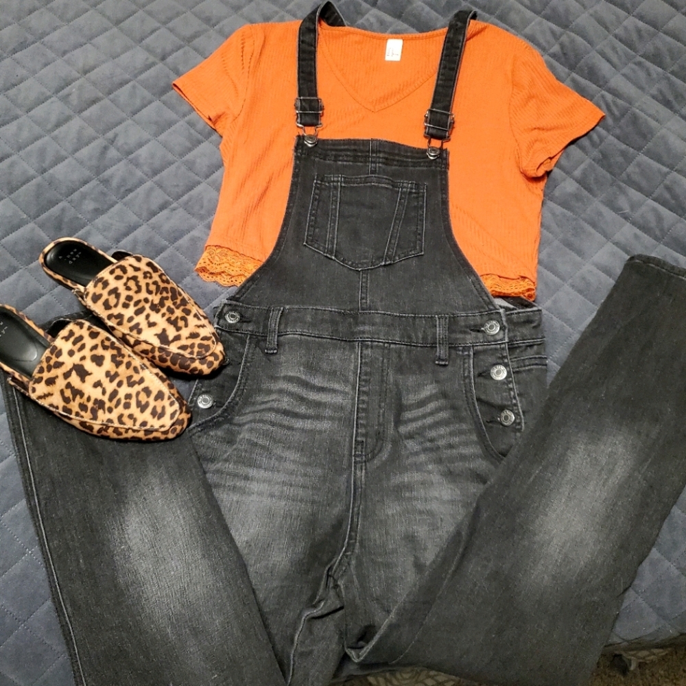 Old Navy black jean overalls